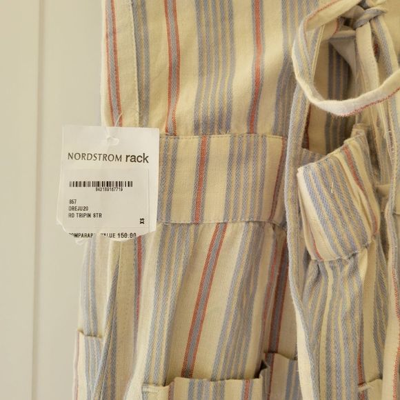 L*Space Dream On Striped Button Front Sleeveless Strappy Jumpsuit Size X… - Picture 7 of 10